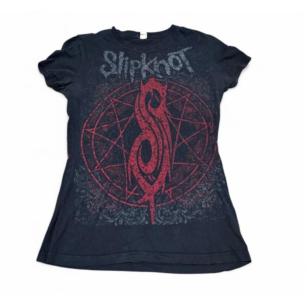 Y2K Slipknot All Over Print T Shirt Womens XL Black Red Band Graphic Metal